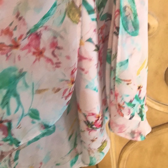 Bisou Bisou Chiffon Floral Dress Light Pink - Picture 5 of 12